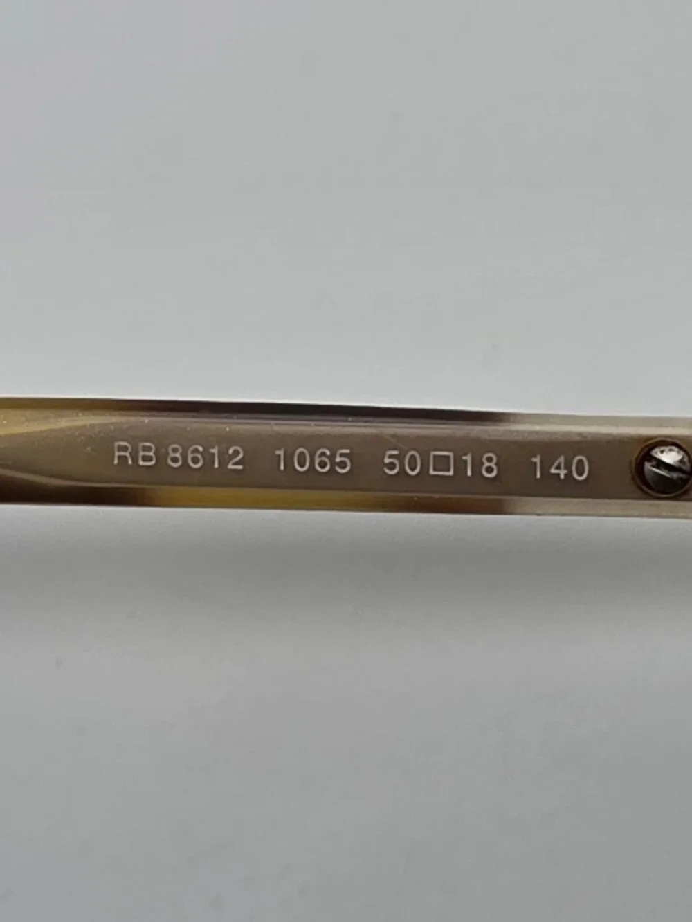 Ray-Ban RB8612 1065 Gold Sand Titanium Semi Rimless Eyeglasses Frame w Case 50mm